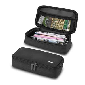 Pencil Case Pen Bag for School Students Boys and Girls -Black | Large Capacity Desk Pencil Holder Pouch with Double Zipper, Portable Stationery Organizer for School Office Supplies Pencil Case Pen Bag for School Students Boys and Girls -Black | Large Capacity Desk Pencil Holder Pouch with Double Zipper, Portable Stationery Organizer for School Office Supplies