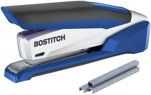 Bostitch Office InPower Spring-Powered Premium Desktop Stapler - One Finger, No Effort, Blue/Silver (1118) Bostitch Office InPower Spring-Powered Premium Desktop Stapler - One Finger, No Effort, Blue/Silver (1118)