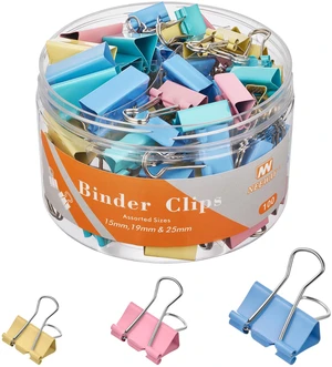 100 Count Binder Clips Assorted Sizes, Paper Binder Clips (0.6inch 0.75inch 1inch), Metal Paper Clamps for Office and Home 100 Count Binder Clips Assorted Sizes, Paper Binder Clips (0.6inch 0.75inch 1inch), Metal Paper Clamps for Office and Home