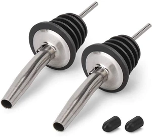 2PCS Stainless Steel Pourers, Speed Liquor Bottle Pourer, Olive Oil and Vinegar Tapered Stopper Spout, Suitable for About 3/4" Bottle Mouth, Olive Oil Spout with Sealed Dust Caps 2PCS Stainless Steel Pourers, Speed Liquor Bottle Pourer, Olive Oil and Vinegar Tapered Stopper Spout, Suitable for About 3/4" Bottle Mouth, Olive Oil Spout with Sealed Dust Caps