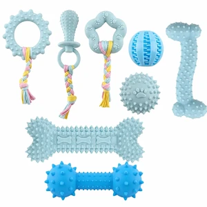 Puppy Teething Toys, 8-Pack Soft Textured Chew Set | Squeaky and Rope Pieces, Washable, Interactive Play Bundle, For Small Breed Dogs, Light to Moderate Chewers Puppy Teething Toys, 8-Pack Soft Textured Chew Set | Squeaky and Rope Pieces, Washable, Interactive Play Bundle, For Small Breed Dogs, Light to Moderate Chewers