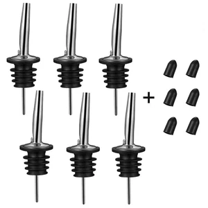 6PCS Liquor Bottle Pourers, Stainless Steel Olive Oil Spouts, Bottle Pourers for Alcohol, Olive Oil, with Dust Caps Liquor Pour Spout 6PCS Liquor Bottle Pourers, Stainless Steel Olive Oil Spouts, Bottle Pourers for Alcohol, Olive Oil, with Dust Caps Liquor Pour Spout