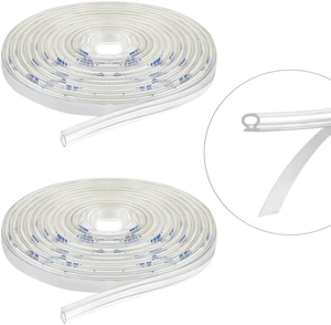 Shower Door Strip Seal for Glass,5/32 X 98.4 Inches,2 Rolls | Soft Clear PVC Frameless Sweep for Side Edge, Stops Water Leaks, Flexible Translucent Barrier Shower Door Side in Enclosures Shower Door Strip Seal for Glass,5/32 X 98.4 Inches,2 Rolls | Soft Clear PVC Frameless Sweep for Side Edge, Stops Water Leaks, Flexible Translucent Barrier Shower Door Side in Enclosures