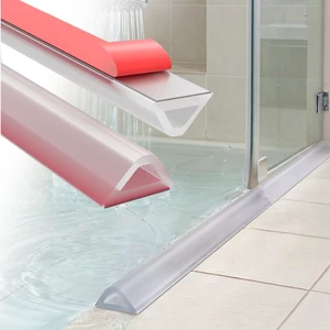 39in Shower Threshold Water Dam - Self-Adhesive Silicone Barrier | Collapsible Design Helps Contain Water in Walk-In Showers, Tubs and Wet Areas. Flexible Profile Installs Without Drilling 39in Shower Threshold Water Dam - Self-Adhesive Silicone Barrier | Collapsible Design Helps Contain Water in Walk-In Showers, Tubs and Wet Areas. Flexible Profile Installs Without Drilling