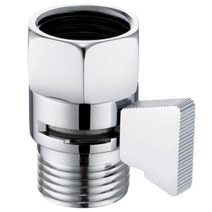 Shower Shut Off Valve, Water Flow Pressure Restrictor, Chrome | Solid Brass Flow Control Reducer for Handheld Shower Head, G 1/2 Water Volume Saver Regulator Valve for Bidet Sprayer Shower Shut Off Valve, Water Flow Pressure Restrictor, Chrome | Solid Brass Flow Control Reducer for Handheld Shower Head, G 1/2 Water Volume Saver Regulator Valve for Bidet Sprayer