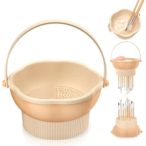 3 in 1 Makeup Brush Cleaner Mat, Silicone Makeup Brush Cleaner Bowl Cosmetic Brushes Cleaning Pad Tool Organizer for Storage and Air Drying, Make Up Brush Washing Tool for Sponge 3 in 1 Makeup Brush Cleaner Mat, Silicone Makeup Brush Cleaner Bowl Cosmetic Brushes Cleaning Pad Tool Organizer for Storage and Air Drying, Make Up Brush Washing Tool for Sponge