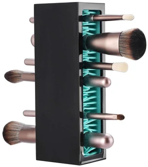 Makeup Brushes Holder Organizer, Silicone Vanity Air Drying Rack Display Storage for Brush, Eyeliners and More, Practical Cosmetic Tools Container (Blue-Black) Makeup Brushes Holder Organizer, Silicone Vanity Air Drying Rack Display Storage for Brush, Eyeliners and More, Practical Cosmetic Tools Container (Blue-Black)