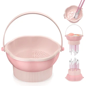3 in 1 Makeup Brush Cleaner Mat, Silicone Makeup Brush Cleaner Bowl Cosmetic Brushes Cleaning Pad Tool Organizer for Storage and Air Drying, Make Up Brush Washing Tool for Sponge 3 in 1 Makeup Brush Cleaner Mat, Silicone Makeup Brush Cleaner Bowl Cosmetic Brushes Cleaning Pad Tool Organizer for Storage and Air Drying, Make Up Brush Washing Tool for Sponge