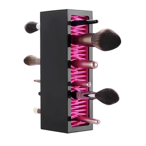 Makeup Brushes Holder Organizer, Silicone Vanity Air Drying Rack Display Storage for Brush, Eyeliners and More, Practical Cosmetic Tools Container (Red-Black) Makeup Brushes Holder Organizer, Silicone Vanity Air Drying Rack Display Storage for Brush, Eyeliners and More, Practical Cosmetic Tools Container (Red-Black)
