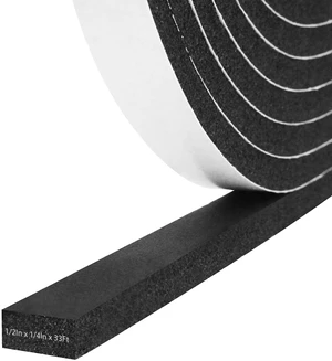 Self Adhesive Foam Weather Stripping, 1/2" x1/4" x33FT Door Seal | High-Density Foam Tape Seal for Door and Window Insulation, Noise Reduction & Gap Sealing Self Adhesive Foam Weather Stripping, 1/2" x1/4" x33FT Door Seal | High-Density Foam Tape Seal for Door and Window Insulation, Noise Reduction & Gap Sealing