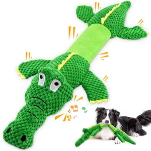 Dog Squeaky Toys Stretchable Crocodile for Interactive Tug of War | 24-31in Plush Chew Toy with Squeaker & Crinkle Paper, Pineapple Cotton, Ideal for Puppy Small Medium Dogs Indoor Outdoor Play Dog Squeaky Toys Stretchable Crocodile for Interactive Tug of War | 24-31in Plush Chew Toy with Squeaker & Crinkle Paper, Pineapple Cotton, Ideal for Puppy Small Medium Dogs Indoor Outdoor Play