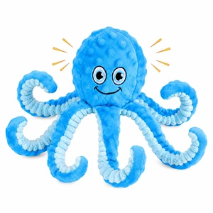 Squeaky Dog Toys Octopus Stuffed Crinkle Toy, Puppy Chew Toys for Teething, Durable Tug of War Interactive Plush Dog Toys for Puppies Small, Medium, and Large Dogs Squeaky Dog Toys Octopus Stuffed Crinkle Toy, Puppy Chew Toys for Teething, Durable Tug of War Interactive Plush Dog Toys for Puppies Small, Medium, and Large Dogs