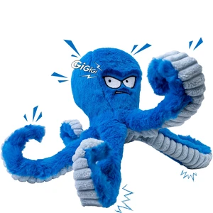 Tough Dog Toys, Stuffed Chew Large Dog Toys to Keep Them Busy, Interactive Squeaky Tug of War Doggie Toy, Crinkle Blue Octopus Tough Dog Toys, Stuffed Chew Large Dog Toys to Keep Them Busy, Interactive Squeaky Tug of War Doggie Toy, Crinkle Blue Octopus