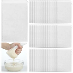 50 Pack Nylon Straining Nut Milk Bag 11.7" x 7.8" Fine Mesh Food Strainer Filter Cheese Cloth Bags for Nut Milk Juice Yogurt Cold Brew Tea Coffee Home Brewing 50 Pack Nylon Straining Nut Milk Bag 11.7" x 7.8" Fine Mesh Food Strainer Filter Cheese Cloth Bags for Nut Milk Juice Yogurt Cold Brew Tea Coffee Home Brewing