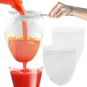 Nut Milk Bag Strainer with Stand Strainers Fine Mesh Bag Cheese Cloth Bag S | Reusable, with Stand, Reusable Cheese Cloth Bag for Straining for Filter Juices, NutMilk, Cheese, Honey, Butter, Jelly Nut Milk Bag Strainer with Stand Strainers Fine Mesh Bag Cheese Cloth Bag S | Reusable, with Stand, Reusable Cheese Cloth Bag for Straining for Filter Juices, NutMilk, Cheese, Honey, Butter, Jelly