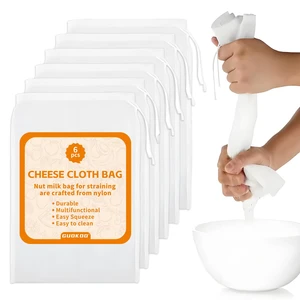 6PCS Cheese Cloth Bag for Straining, 200-Mesh 12 x 8 Inches Nylon Nut Milk Bag, Reusable Food Grade Juicing Bags for Straining Fruit Juice, Yogurt, Nut Milk, Coffee & Cheese - Kitchen Goodies 6PCS Cheese Cloth Bag for Straining, 200-Mesh 12 x 8 Inches Nylon Nut Milk Bag, Reusable Food Grade Juicing Bags for Straining Fruit Juice, Yogurt, Nut Milk, Coffee & Cheese - Kitchen Goodies