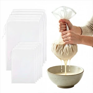 Nut Milk Bags 10 Pack, Reusable 200 Mesh Strainer Bags, 2 Sizes, 5 Large 12 x 8 Inch + 5 Small 8 x 6 Inch, for Almond Milk, Yogurt, Juice, Coffee, Tea, Tofu, Compost & Garden Use Nut Milk Bags 10 Pack, Reusable 200 Mesh Strainer Bags, 2 Sizes, 5 Large 12 x 8 Inch + 5 Small 8 x 6 Inch, for Almond Milk, Yogurt, Juice, Coffee, Tea, Tofu, Compost & Garden Use