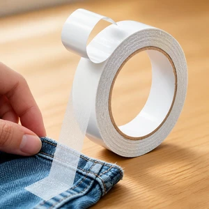Hem Tape for Pants, Double-Sided Fabric Tape, No-Sew No-Iron, 1 in x 40 ft | Temporary No-Iron Hemming for Pants, Jeans, Clothes, Curtains, Dress and Arts; Light-to-Medium Fabrics Hem Tape for Pants, Double-Sided Fabric Tape, No-Sew No-Iron, 1 in x 40 ft | Temporary No-Iron Hemming for Pants, Jeans, Clothes, Curtains, Dress and Arts; Light-to-Medium Fabrics