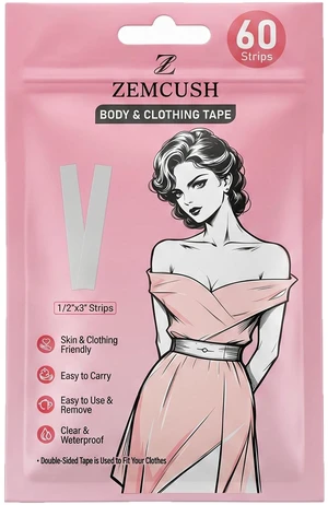 Double Sided Fashion Boob Tape for Clothes & Skin, 60 Strips | Body Lingerie Tape for Women Dresses, Strong Adhesive, Secure Hold, Waterproof, Hypoallergenic, No Residue, Easy Peel Double Sided Fashion Boob Tape for Clothes & Skin, 60 Strips | Body Lingerie Tape for Women Dresses, Strong Adhesive, Secure Hold, Waterproof, Hypoallergenic, No Residue, Easy Peel