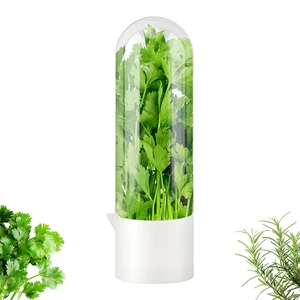 Herb Keeper for Refrigerator, Fresh Herb Saver for Cilantro or Parsley | Upright herb storage for one fresh herb in the refrigerator, keeping stems hydrated, contents visible, and kitchen use simple Herb Keeper for Refrigerator, Fresh Herb Saver for Cilantro or Parsley | Upright herb storage for one fresh herb in the refrigerator, keeping stems hydrated, contents visible, and kitchen use simple