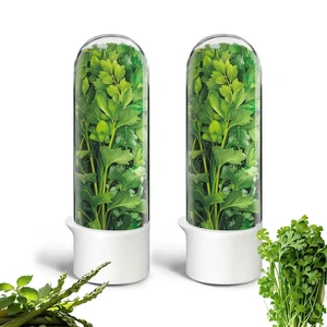 Herb Saver for Refrigerator, Herb Saver Pod Cilantro Containers for Refrigerator, Fresh Herb Keeper for Cilantro, Parsley, Asparagus, Mint, Keeps Greens Vegetables for 2-3 Weeks (Herb Keeper 2Pack) Herb Saver for Refrigerator, Herb Saver Pod Cilantro Containers for Refrigerator, Fresh Herb Keeper for Cilantro, Parsley, Asparagus, Mint, Keeps Greens Vegetables for 2-3 Weeks (Herb Keeper 2Pack)