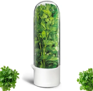 Herb Saver, Herb Keeper for Refrigerator, Cilantro Container for Fridge, Hard Shell Fresh Herb Storage for Asparagus, Parsley, Mint, Rosemary, Keeps Greens Fresh for 2-3 Weeks (1PCS) Herb Saver, Herb Keeper for Refrigerator, Cilantro Container for Fridge, Hard Shell Fresh Herb Storage for Asparagus, Parsley, Mint, Rosemary, Keeps Greens Fresh for 2-3 Weeks (1PCS)