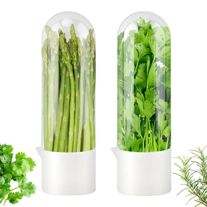 2 Pack Herb Keeper for Refrigerator, Fresh Herb Saver for Cilantro, Parsley | Upright herb storage for two fresh herbs in the refrigerator, keeping them separated, visible, hydrated, and easy to grab 2 Pack Herb Keeper for Refrigerator, Fresh Herb Saver for Cilantro, Parsley | Upright herb storage for two fresh herbs in the refrigerator, keeping them separated, visible, hydrated, and easy to grab