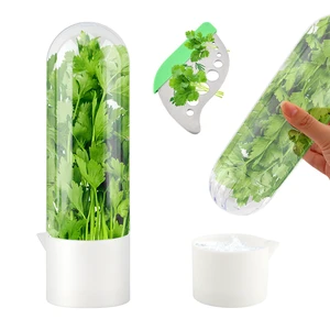 Herb Saver for Refrigerator With Herb Stem Stripping Tool | Herb Keeper & Cilantro Container,Vegetable Preservation Bottle for Cilantro ,Parsley,Mint,Keeps Greens for 2-3 Weeks Herb Saver for Refrigerator With Herb Stem Stripping Tool | Herb Keeper & Cilantro Container,Vegetable Preservation Bottle for Cilantro ,Parsley,Mint,Keeps Greens for 2-3 Weeks