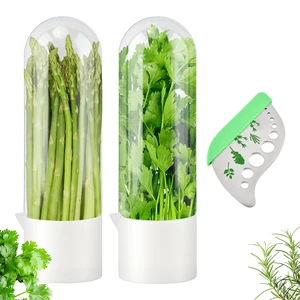 2 Pack Herb Keeper for Refrigerator with Herb Stripper | Keeps Herbs Fresh 2-3 Weeks, For Cilantro Mint Parsley, Water Fill Design, Fridge Door Friendly, Includes Herb Stripper 2 Pack Herb Keeper for Refrigerator with Herb Stripper | Keeps Herbs Fresh 2-3 Weeks, For Cilantro Mint Parsley, Water Fill Design, Fridge Door Friendly, Includes Herb Stripper