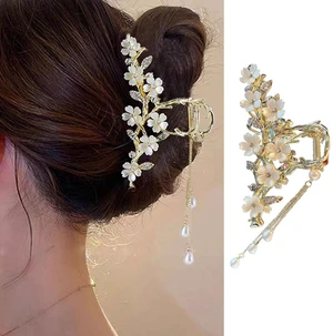 Jasmine Flower Claw Clips for Women Metal Non-Slip Claw Clip With Rhinestones Pearl Tassel Design Floral Hair Clips Cute Claw Clips for Thick Hair Claw Clips Flower for Women Jasmine Flower Claw Clips for Women Metal Non-Slip Claw Clip With Rhinestones Pearl Tassel Design Floral Hair Clips Cute Claw Clips for Thick Hair Claw Clips Flower for Women