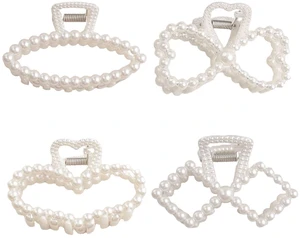 Hair Clips for Women,Claw Clip,Hair Claw Clips 4 Styles Pearl for Thin Hair Clips for Women,Claw Clip,Hair Claw Clips 4 Styles Pearl for Thin