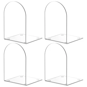 Acrylic Bookends 4 Pieces, Clear Bookends for Shelves, Book Ends for Shelves and Desktop Organizer, Transparent Shelf Book Stopper to Hold Books for Home Office Supplies Acrylic Bookends 4 Pieces, Clear Bookends for Shelves, Book Ends for Shelves and Desktop Organizer, Transparent Shelf Book Stopper to Hold Books for Home Office Supplies