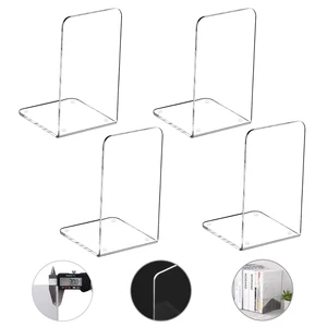 Clear Acrylic Book Ends Bookends for Shelves | 4 Piece, 7.08 x 4.72, Non-Slip, Heavy Duty, Decorative Books Holder, Bookcase Desktop Use, for Office Home School Clear Acrylic Book Ends Bookends for Shelves | 4 Piece, 7.08 x 4.72, Non-Slip, Heavy Duty, Decorative Books Holder, Bookcase Desktop Use, for Office Home School