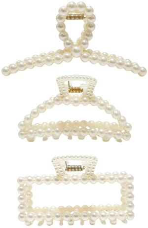 3Pcs White Faux Pearl Claw Clips Set, Boho Bridal Barrettes for Thin Thick Hair Styling 3Pcs White Faux Pearl Claw Clips Set, Boho Bridal Barrettes for Thin Thick Hair Styling