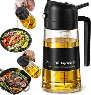 16 oz Glass Olive Oil Sprayer for Cooking, Oil Dispenser, Black | Glass 2-in-1 olive oil dispenser bottle, oil dispenser for kitchen, oil spray bottle, mist or stream, anti-drip spout, salads 16 oz Glass Olive Oil Sprayer for Cooking, Oil Dispenser, Black | Glass 2-in-1 olive oil dispenser bottle, oil dispenser for kitchen, oil spray bottle, mist or stream, anti-drip spout, salads