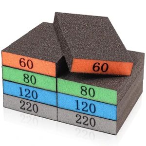 8 Pack Sanding Sponge, 60/80/120/220 Grit Sanding Blocks Assortment | Washable and Reusable Sandpaper Block for Drywall Wood Metal Furniture 8 Pack Sanding Sponge, 60/80/120/220 Grit Sanding Blocks Assortment | Washable and Reusable Sandpaper Block for Drywall Wood Metal Furniture
