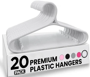 Hangers 20 Pack 11 Inch Non-Slip Baby Hangers White | Non-slip shoulder grooves | Strap hooks | Pants bar Hangers 20 Pack 11 Inch Non-Slip Baby Hangers White | Non-slip shoulder grooves | Strap hooks | Pants bar