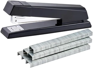 Office Stapler, No-Jam Premium for Desktop, Includes 1,250 Staples, Full-Strip, 25 Sheet Capacity, Black Office Stapler, No-Jam Premium for Desktop, Includes 1,250 Staples, Full-Strip, 25 Sheet Capacity, Black