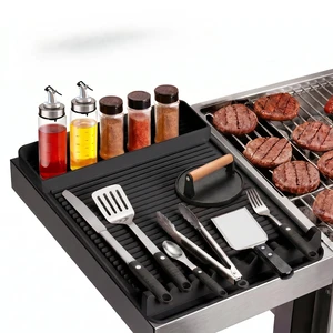 Silicone Grill Mat for Blackstone Griddles & Outdoor Grills - Heat Resistant (450°F) Countertop Protector, Non-Slip Tool Organizer & Grease Catcher, 16x11.5 Inch(Black) Silicone Grill Mat for Blackstone Griddles & Outdoor Grills - Heat Resistant (450°F) Countertop Protector, Non-Slip Tool Organizer & Grease Catcher, 16x11.5 Inch(Black)