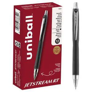 Jetstream RT Ballpoint Pens, Black, 1.0mm Medium Point, 12 Count | Retractable, Smooth Writing, Quick-Drying, Smear-Resistant, uni Super Ink Jetstream RT Ballpoint Pens, Black, 1.0mm Medium Point, 12 Count | Retractable, Smooth Writing, Quick-Drying, Smear-Resistant, uni Super Ink