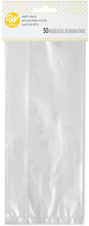 Clear Treat Party Bags, 4 x 9.5 in., 50-Pack | Clear Cellophane Treat Bags for Gifting Cookies, Candies & Party Favors, Easy Seal, Perfect for Holiday & Event Packaging Clear Treat Party Bags, 4 x 9.5 in., 50-Pack | Clear Cellophane Treat Bags for Gifting Cookies, Candies & Party Favors, Easy Seal, Perfect for Holiday & Event Packaging