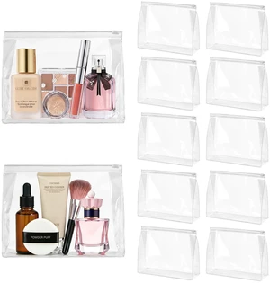Mini Clear Makeup Bags, 7.9" x 5.9" x 2", 12 PCS | Waterproof, Zipper Organizer Pouches, Plastic Travel Toiletry Bags, For Cosmetics, Swimsuit, Bikini Mini Clear Makeup Bags, 7.9" x 5.9" x 2", 12 PCS | Waterproof, Zipper Organizer Pouches, Plastic Travel Toiletry Bags, For Cosmetics, Swimsuit, Bikini