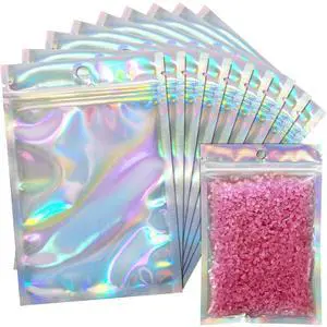 100 Pack Resealable Holographic Bags for Small Business (3 X 4 inches) | Iridescent Mylar Bags with Clear Front and Hanging Hole Smell-Proof Foil Pouches for Multipurpose Storage 100 Pack Resealable Holographic Bags for Small Business (3 X 4 inches) | Iridescent Mylar Bags with Clear Front and Hanging Hole Smell-Proof Foil Pouches for Multipurpose Storage