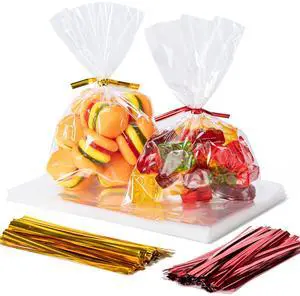 200 Pcs 4x6 Cellophane Treat Bags with 200 Twist Ties | Clear Cellophane Bags for Gift Wrapping,Packaging Candies,Dessert,Bakery,Party Favors 200 Pcs 4x6 Cellophane Treat Bags with 200 Twist Ties | Clear Cellophane Bags for Gift Wrapping,Packaging Candies,Dessert,Bakery,Party Favors