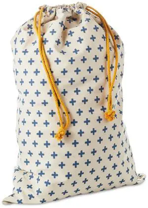 19" Large Canvas Bag with Yellow Drawstring (Ivory and Blue) | Ivory with Blue Plus Signs, Reusable Canvas, Great for Birthdays, Bridal Showers, Baby Showers, 19" Tall 19" Large Canvas Bag with Yellow Drawstring (Ivory and Blue) | Ivory with Blue Plus Signs, Reusable Canvas, Great for Birthdays, Bridal Showers, Baby Showers, 19" Tall