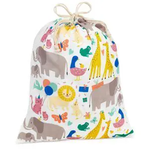 19" Large Canvas Drawstring Bag (Zoo Animals) Reusable Gift Bag 19" Large Canvas Drawstring Bag (Zoo Animals) Reusable Gift Bag