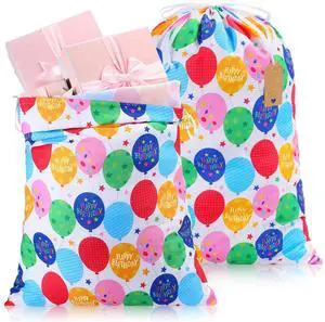 2 Pcs Happy Birthday Drawstring Gift Bags 20 x 28 Inch Extra Large Baby Shower Bags Reusable Fabric Colorful Wrapping Pouches for Gender Reveal Supply Decor(Multicolor,Birthday Balloon) 2 Pcs Happy Birthday Drawstring Gift Bags 20 x 28 Inch Extra Large Baby Shower Bags Reusable Fabric Colorful Wrapping Pouches for Gender Reveal Supply Decor(Multicolor,Birthday Balloon)