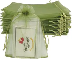 100PCS Organza Bags 4''X6'' Olive Green Small Mesh Gift Bags with Drawstring for Jewelry, Party Favor, Candy, Fruit Protection Bags 100PCS Organza Bags 4''X6'' Olive Green Small Mesh Gift Bags with Drawstring for Jewelry, Party Favor, Candy, Fruit Protection Bags