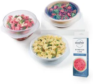 Premium Reusable Silicone Stretch Lids, Clear, 3-Pack, Large | Food-Safe Silicone, Airtight Seal, Leak-Free, BPA-Free, Eco-Friendly, Food Container Covers, Microwave, Dishwasher, Meal Prep Premium Reusable Silicone Stretch Lids, Clear, 3-Pack, Large | Food-Safe Silicone, Airtight Seal, Leak-Free, BPA-Free, Eco-Friendly, Food Container Covers, Microwave, Dishwasher, Meal Prep