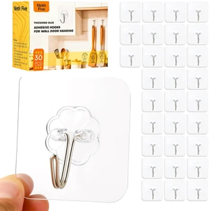 30 Pack Adhesive Wall Hooks for Hanging Heavy Duty Hooks 33lbs Ninth Five | Sticky Clear Towel Hooks Waterproof, Use for Bathroom, Shower, Outdoor, Home, Kitchen, Door, No Drill, Storage box 30 Pack Adhesive Wall Hooks for Hanging Heavy Duty Hooks 33lbs Ninth Five | Sticky Clear Towel Hooks Waterproof, Use for Bathroom, Shower, Outdoor, Home, Kitchen, Door, No Drill, Storage box